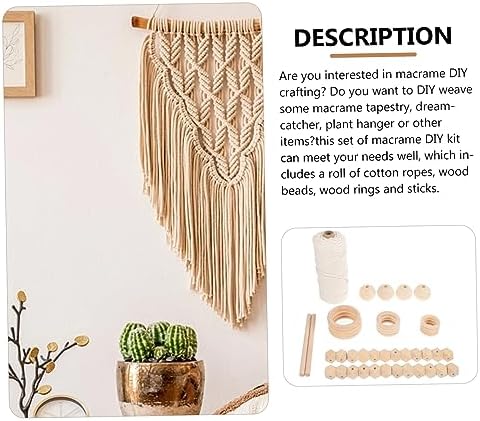VINTORKY DIY Macrame Kit for Adults Complete Cotton Thread Material for Handmade Wall Art Decoration Beginner-Friendly Craft Supplies for Creative Tapestry Projects - Image 3