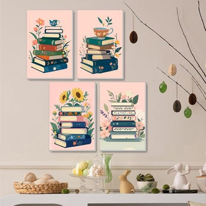 ICYANART 4 Pack Book Paint by Numbers Kit for Adults with Frame Simple - Image 2