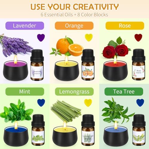 KIYTARBOO Candle Making Kit with Wax Melter, DIY Soy Candles Making Supplies for Adults and Beginners, Complete Jar Candle Kit for Starter, Perfect as Home Decoration Party Gift - Image 4