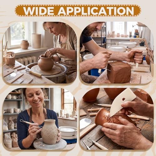 Adameng 24 Pcs Clay Tools,Clay Sculpting Tools kit,Pottery Tools for Air Dry Clay, Beginner,Ceramics and Modeling Tools for Carving,Pottery Craft, Drawing,Molding,Shaping,Hobbyists, Artists - Image 7