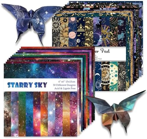 Origami Paper Kit 100 Sheets, 6x6 Inch Double Sided 40 Vivid Colored Paper by Bestartsuppliesforyou