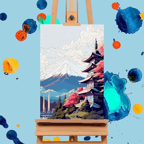 4 Pack Framed Paint by Numbers Kit for Adults with Wooden Easel, 8x12 Inch - Image 5