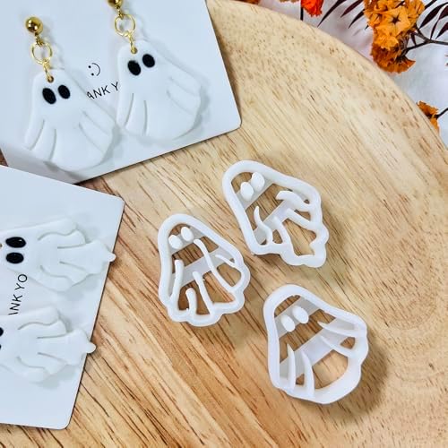 Xaekicr Halloween Ghost Polymer Clay Cutters – 3 Pcs Spooky Clay Cutters for Earrings and DIY Crafts, Polymer Clay Tools for Jewelry Making - Image 5