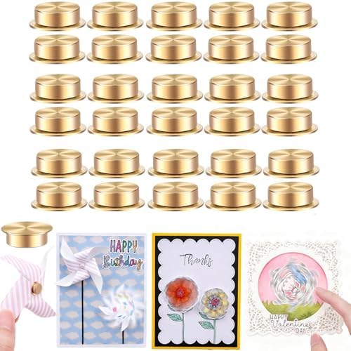 30 Pcs Mini Metal Rotating Bearings for Card Making, 360°Rotation Smooth Spin Mechanism Spinner for DIY Handmade Crafts Paper Cards Scrapbooking Jewelry Making Nail Arts Crafts Supplies Crafting Tool by CYFUNDESIGN