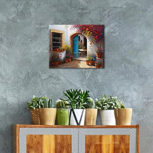 TUMOVO Paint by Numbers for Adults - Colorful Flowers Patio Spain Greece Acrylic Painting, Easy for Beginners, Watercolor for Home Decor, 16x20 Inch - Image 2
