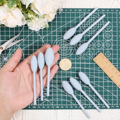 CRAFTYMELODY 9Pcs Texture Tool Sets for Clay Art Resin Modeling Tools Clay Texture Roller Oval Modeling Pattern Rollers Kit with Handles for Polymer Pottery Ceramics Sculpting Tools DIY Crafts - Image 3