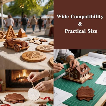 6 Pack 12x12x1/8 Inch 3mm Basswood Sheets Unfinished Wood Blanks for Laser Cutting Engraving Wood Burning DIY Crafts - Image 6