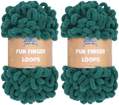 JubileeYarn Fun Finger Loops Yarn - Jade - 2 Skeins by BambooMN
