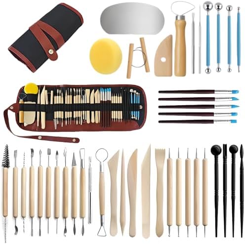 43 Pcs Clay Sculpting Tools Set, Pottery Tools Kit by Unknown