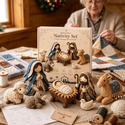 DIY Quilted Fabric Nativity Set Sewing Kit, Detailed Hand-Stitch Holy Family Manger Craft Set, Nativity Ornament Making Project for Home Display & Faith-Based Decor Creation for Adults，Type B - Image 4