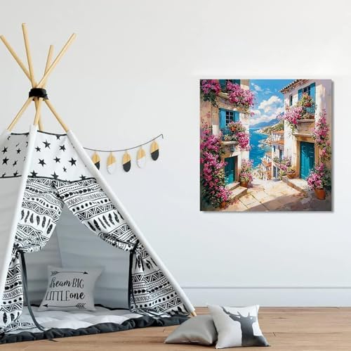 Niazidier Adults Street Paint by Number Kits,Painting by Number Kits on Canvas,Large Color by Numbers Adult Watercolor Gifts for Friends Wall Decor (Street) - Image 6