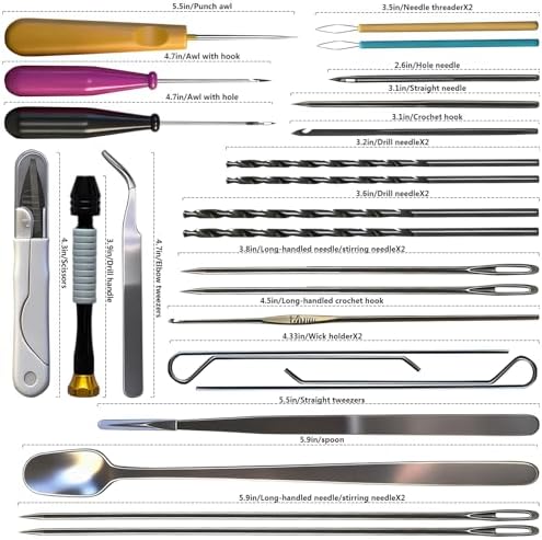 DiaWiew Beginners Candle Making Kit for Adults, Wick Needle for Candle Making for Punching and Inserting Candle Molds Wicks, Candle Making Tools Perfect to Silicone Molds with No Holes for Wicks - Image 7