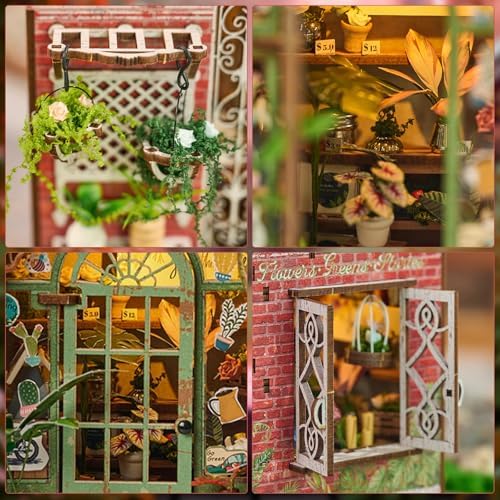 DIY Book Nook Kit, Miniature Dollhouse Bookshelf Insert with Light - Image 4