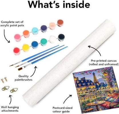 Mrnsiet Paint by Numbers Kit for Adults Beginners, City View Art Adult Paint by Numbers on Canvas, Paris Balcony Scene Acrylic Painting Crafts for Home Decor (16x20inch) - Image 6