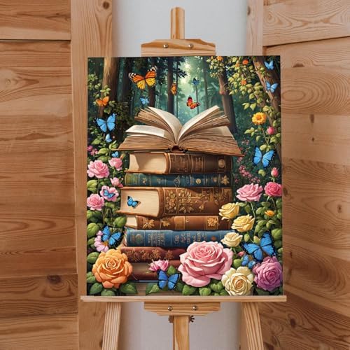 Wildflower Paint by Numbers Kit for Adults Beginners Colorful Blooming Flowers Painting by Number Kits on Canvas DIY Oil Painting Floral Plant for Book Lover Gifts Home Wall Decor 16x20 Inch - Image 3