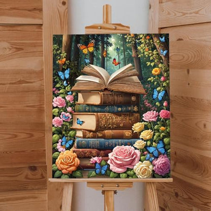 Wildflower Paint by Numbers Kit for Adults Beginners Colorful Blooming Flowers Painting by Number Kits on Canvas DIY Oil Painting Floral Plant for Book Lover Gifts Home Wall Decor 16x20 Inch - Image 3