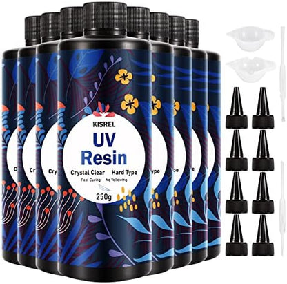 KISREL UV Resin 2000g, Upgraded Hard Crystal Clear UV Epoxy Resin by KISREL