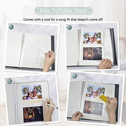 Popotop Large Photo Album Self Adhesive 4x6 5x7 8x10 Scrapbook Album DIY Picture Book,Gifts for Mom,Family Baby and Wedding,with Metal Pen and Plastic Board - Image 4