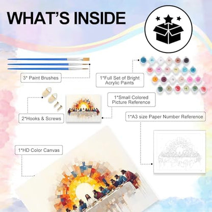 The Last Supper Paint by Numbers Kit for Adults Without Frame 16x20 IN - Image 4