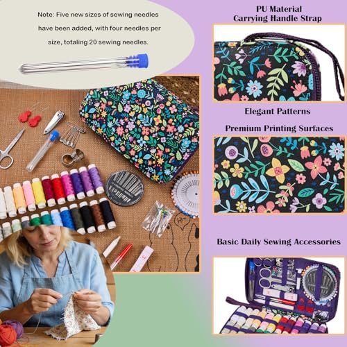 Bobode 140PCS Travel Hand Sewing Kit with Needle and Thread Set - Image 4