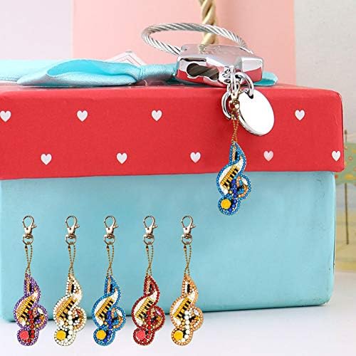 HuamuTech 5 Pcs/6 Pcs/8 Pcs Full Drill Keyring Special Shape Double Sided Diamond Art Keychain for Beginners Birthday Craftin - Image 4