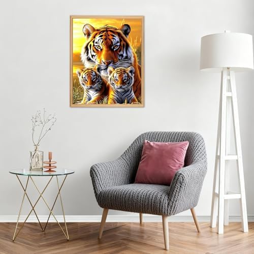 AIRDEA Tigers Paint by Numbers for Adults Beginner,Family of Tigers Painting by Number Kits on Canvas,Frameless,16x20in DIY Acrylic Painting,Home Wall Decor - Image 7