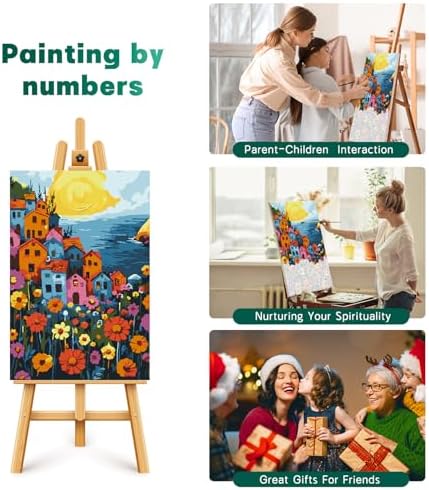 Framed Paint by Numbers Kit for Adults Beginner & Kids Ages 8-12, Landscape Flowers Adult Paint by Number Kits on Canvas with Frame, DIY Number Painting for Adults for Home Decor Gift 8 x 12 Inch - Image 7