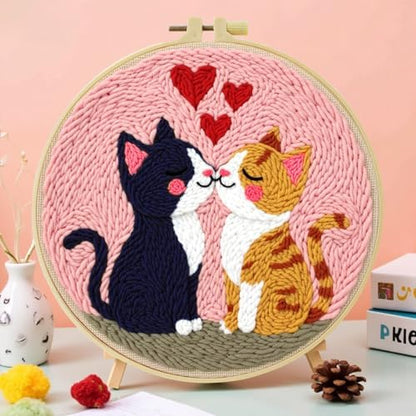 ZuoAnLF Punch Needle Kit Beginners Adults, DIY Easy Animal Embroidery Set for Starter Art Craft, Needling Punching Project with Patterns, Tools, Yarns, Hoop, Instruction - Image 5