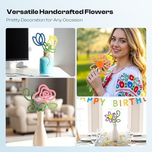Caydo iCord Flower Starter Kit, 20 Flowers & 4 Leaves Pattern for Beginners - Image 4