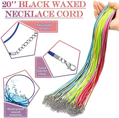 Tudomro 100 Waxed Leather Necklace Cord with Clasp,Rainbow,20 Inch - Image 6