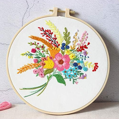 Konrisa Stamped Embroidery Kit with Pattern Floral DIY Sewing Cross Stitch Kits for Adult Flowers Plants Embroidery Starter Kit with Embroidery Floss,Hoops,Color Thread,Needle,Instruction,Set of 2 - Image 4