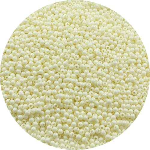 2000pcs Acrylic Round Beads for Crafts 4mm Resin Candy Color Spacer Beads with Hole for Jewelry Making Sewing Crafts Decoration Necklaces Bracelets Earrings Supplies(Cream) by Unknown