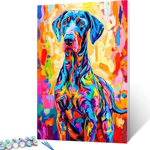 Paint by Numbers Kit for Adults Beginner, Animal Paint by Numbers Dog, DIY Easy Acrylic Watercolor Oil Painting Kit with Brushes, Arts and Crafts for Adult for Home Wall Decor, Gifts 12x16 in 4-60 - Image 4