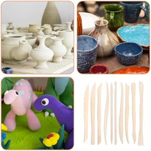 50PCS Wooden Clay Sculpting Tools, 6.2'' Smooth Double Ended Clay Modeling Tools, Polymer Clays Tool Sculpting, Wood Pottery Tool Kit for Ceramics Soap Playdough Carving Supplies - Image 5