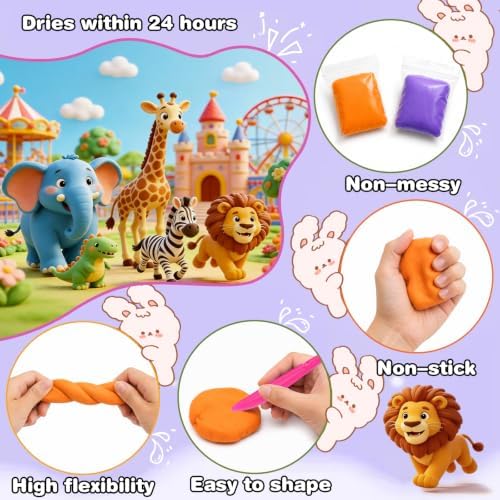 EDIFON Air Dry Clay,158-Color Foam Magic Modeling Clay for Kids DIY Crafts - Image 3