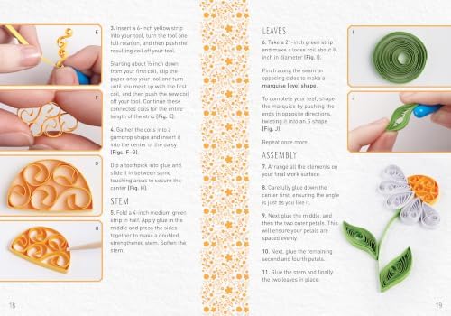 The Art of Paper Quilling Kit: Create 10 Beautiful Flora and Fauna Designs - Includes: Quilling Pen, 360 Paper Strips with 16 Colors, Instruction Book - Image 2