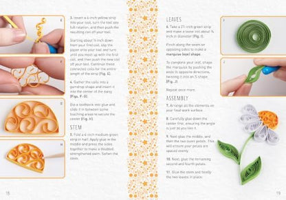 The Art of Paper Quilling Kit: Create 10 Beautiful Flora and Fauna Designs - Includes: Quilling Pen, 360 Paper Strips with 16 Colors, Instruction Book - Image 2