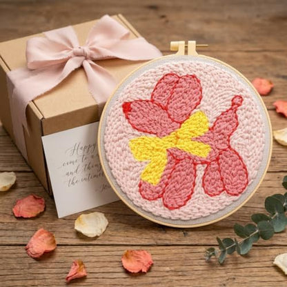 Pink Puppy Punch Needle kit for Beginners Adults, with Embroidery Hoop - Image 6