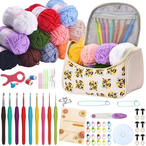 EDCUEBE7 74Pcs Adult Beginner Ergonomic Crochet Hook Kit by Unknown