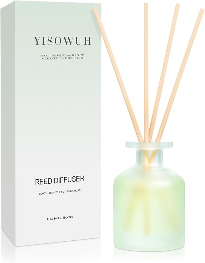 YISOWUH Reed Diffuser - Clean Linen 3.38oz (100ml)*1 Pack Essential Oil Reed Diffuser Set with 8 Sticks, Long Lasting Fragrance for Home, Bathroom, Bedroom, Room, Decor, Gifts