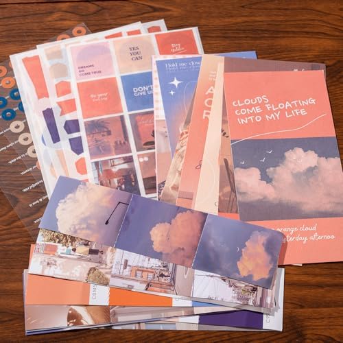 YagCu Aesthetic Scrapbook Kit, Sunset Junk Journal Supplies, Vintage Journaling and Scrapbooking Set, Bullet Journals Materials, Large Collection for Women Adults Beginners, Arts Craft - Image 5