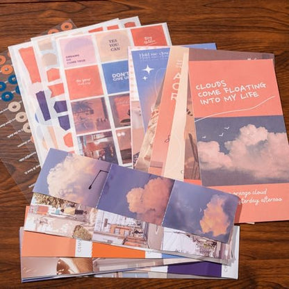 YagCu Aesthetic Scrapbook Kit, Sunset Junk Journal Supplies, Vintage Journaling and Scrapbooking Set, Bullet Journals Materials, Large Collection for Women Adults Beginners, Arts Craft - Image 5