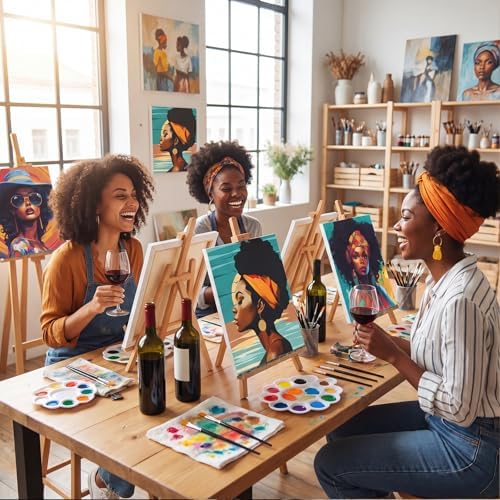 Cholemy 36 Pcs Paint and Sip Kit Gift for Adults 8''x10'',African Women - Image 6