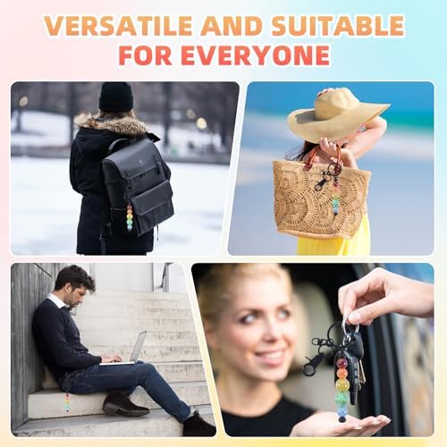 24 Pcs Beadable Keychains Bars bulk - 12 Black DIY Metal Beaded Keychain Making Kit + 12 Bags Included, Bead Keychain Supplies,Blank Key Chain, Perfect for Women, Men, Mother's Day, Birthday Gift - Image 6