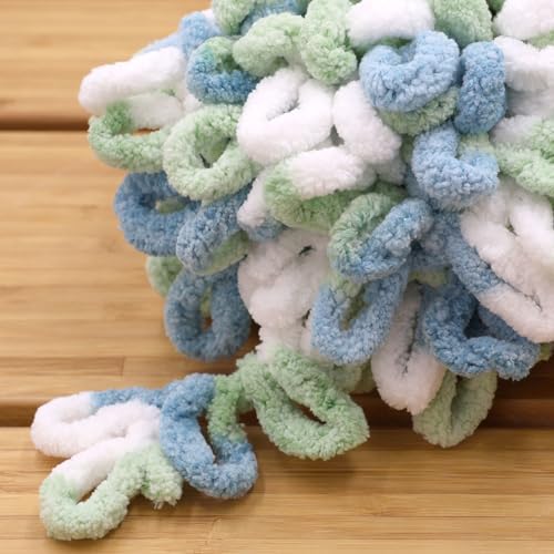 JubileeYarn Fun Finger Loops Yarn - Multicolor Blue Green - 5 Skeins - Image 3