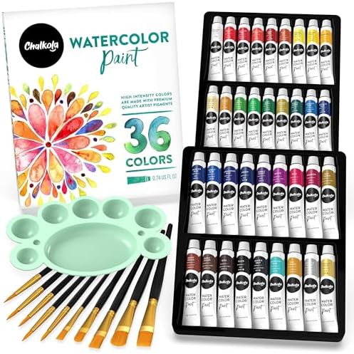 Chalkola 36 Watercolor Paint Set for Adults, Kids & Professional Artists by Chalkola