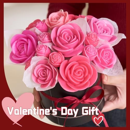 Rose Candle Making Kit with Round Gift Box,DIY Soy Wax Kit(Black) - Image 5