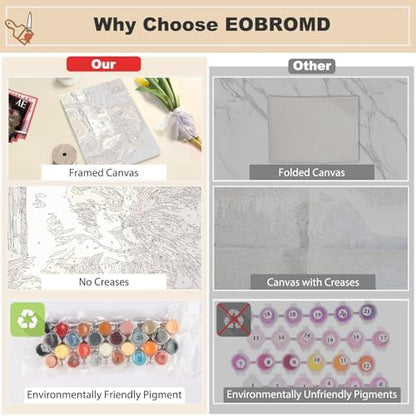 EOBROMD Framed Paint by Numbers Kits for Adults with Wooden Easel, Sleepy Cat DIY Paint by Numbers for Adults Beginner, Painting on Stretched Canvas, Oil Painting Kits for Home Decor Gift 10x14 Inch - Image 3