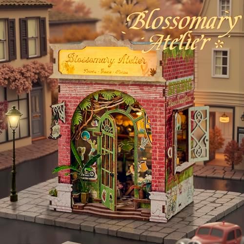 Flower Shop Miniature House Kit, DIY Dollhouse with LED - Image 2