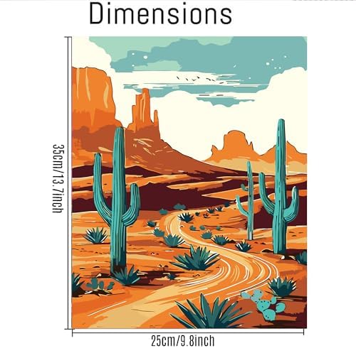 cupmod 6 Packs National Park Paint by Numers Kit for Adults,Landscape Painting by Number Kits on Canvas Without Frame,Landscape Adult Paint by Number Kits for Home Wall Decor 9.8x13.8inch - Image 2